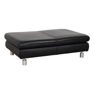 Rivoli Ottoman in Black Leather from Koinor For Sale
