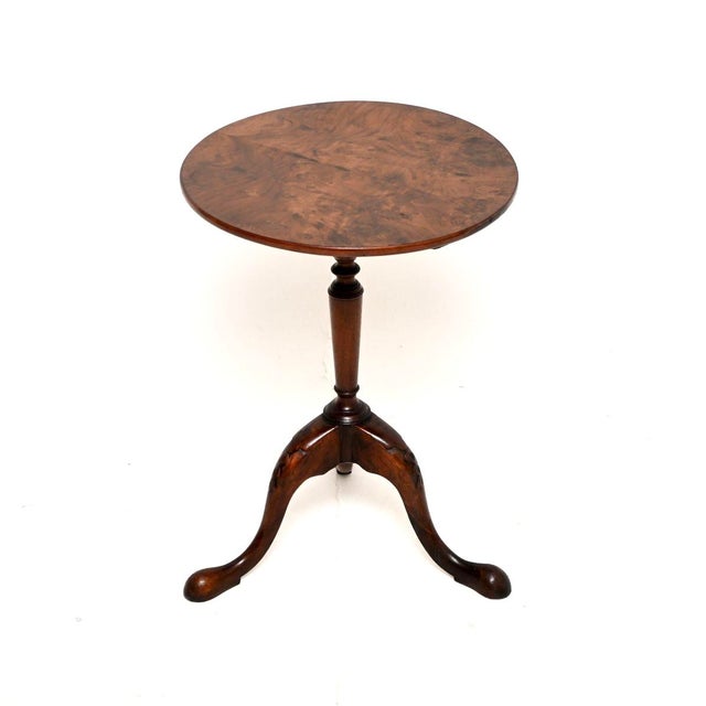A beautiful antique Georgian walnut snap top occasional table. This was made in England, it dates from around the...