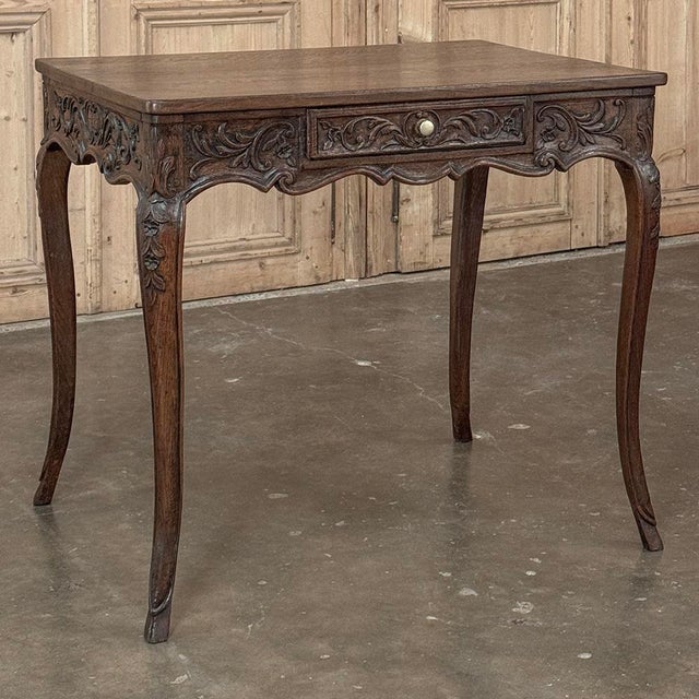 Late 18th Century 18th Century Liégeois Louis XV Hand Carved Oak End Table For Sale - Image 5 of 18