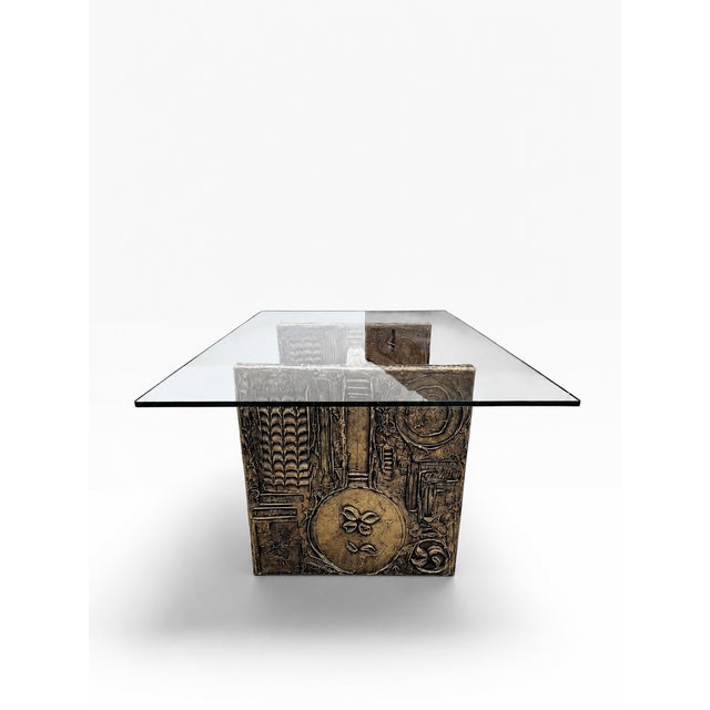 1960s Attributed Adrian Pearsall for Craft Associates Brutalist Sculptural Glass Top Dining Table For Sale In Boston - Image 6 of 15