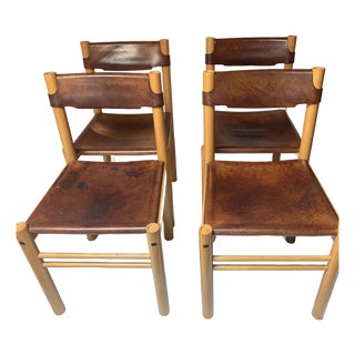 Ibisco Chairs Set of 4 Italian Leather For Sale