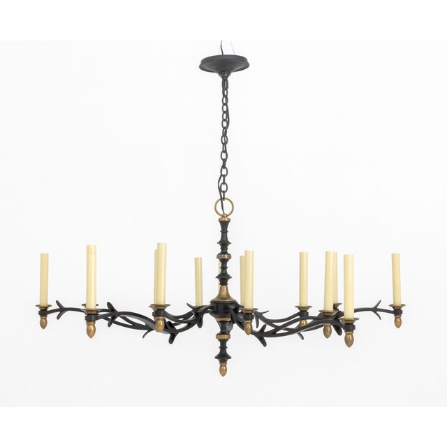 Early 21st Century Thomas O'Brien Baroque Style Iron Chandelier For Sale - Image 5 of 9