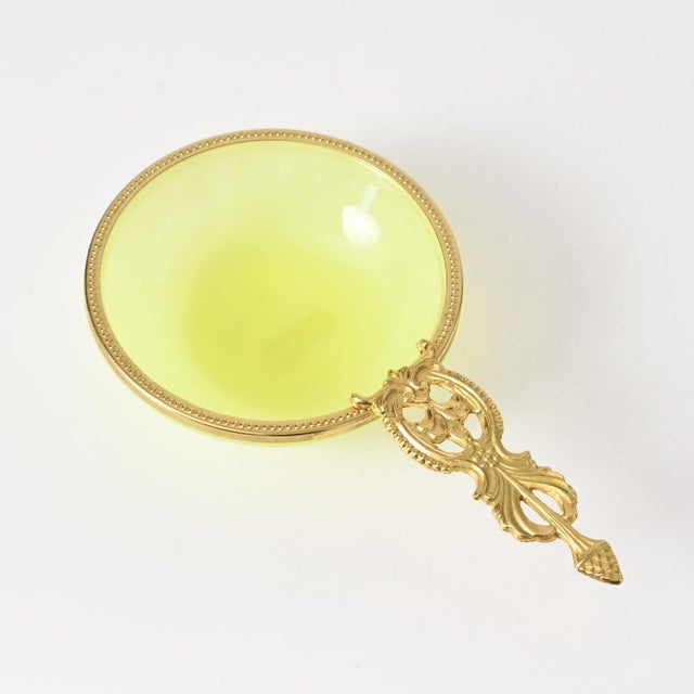 Vintage Italian glass bowl attributed to Vincenzo Nason. Made of uranium opaline glass. Made in Murano, Italy in...