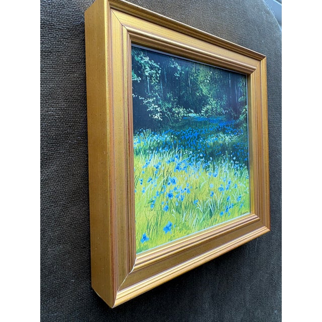 Contemporary Texas Bluebonnets in Meadow in Custom Frame For Sale - Image 4 of 5