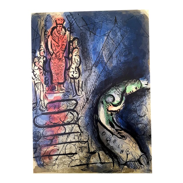 Marc Chagall - The Bible - Ahasuerus Sends Vasthi Away - Original Lithograph 1960 For Sale