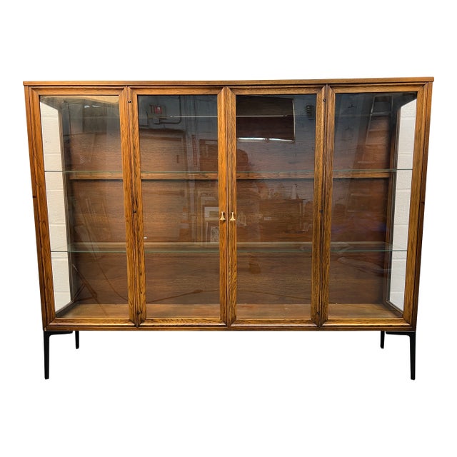 Broyhill Brasilia Mid-Century Modern Glass Display Hutch For Sale