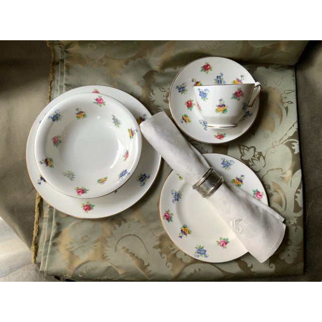 1930s English Staffordshire Hand-Painted Floral Breakfast China Set For Sale - Image 10 of 10