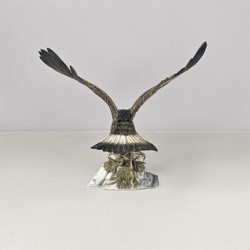 German Polychrome Porcelain Eagle Sculpture by Fritz Heidenreich, 1930s For Sale - Image 16 of 18