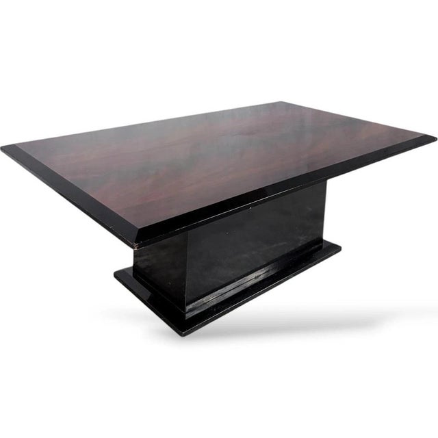 Art Deco Coffee Table with Black Lacquer Pedestal Base, 1930s For Sale - Image 6 of 10