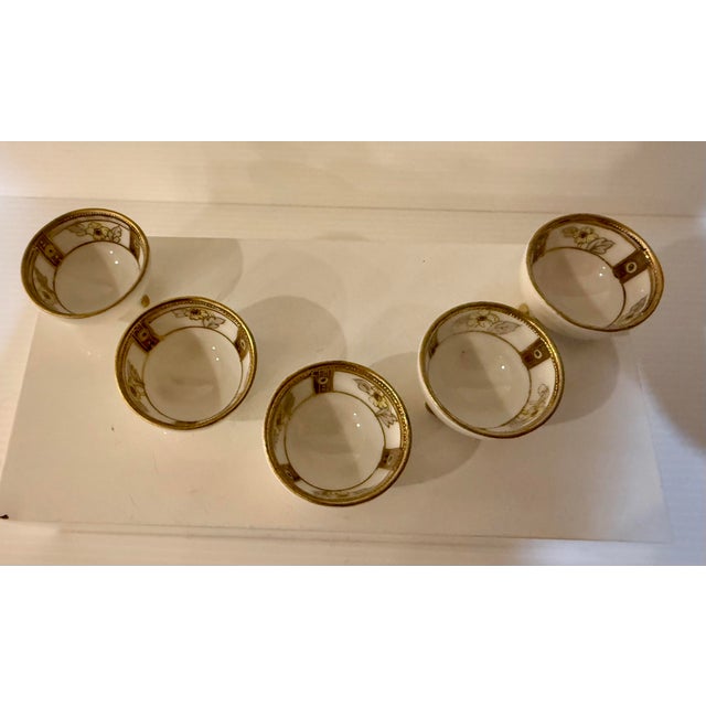 Antique Hand Painted Nippon Porcelain Footed Salt Cellars, Set of 5 For Sale In Phoenix - Image 6 of 12