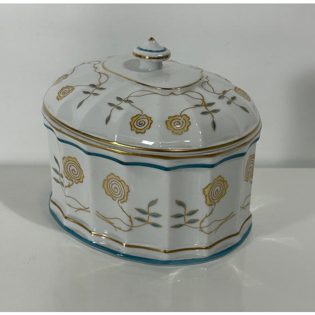 1950s 1950s Art Nouveau Lidded Porcelain Box, Vista Alegre, Portugal For Sale - Image 5 of 12