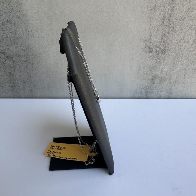 Modern Diamond and Red Enamel Necklace in 14kt White Gold - 0.13ctw Diamond, Adjustable For Sale - Image 3 of 5