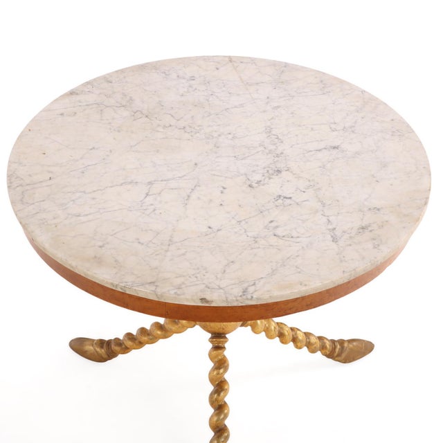 Italian Mid-Century Giltwood & Marble Center Table For Sale In Philadelphia - Image 6 of 7