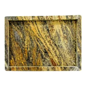 Substantial Granite Magma Gold 18" X 13" Lipped Tabletop Serving Tray