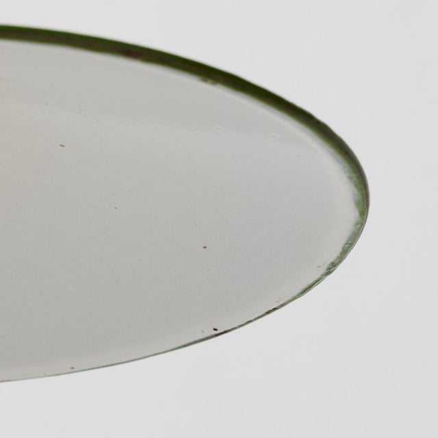 Antique French Hanging Lamp in Green Lacquered Metal For Sale - Image 12 of 13