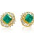 Art Deco Colombian Emerald earrings in Art Deco inspired 18k yellow gold setting For Sale - Image 3 of 6