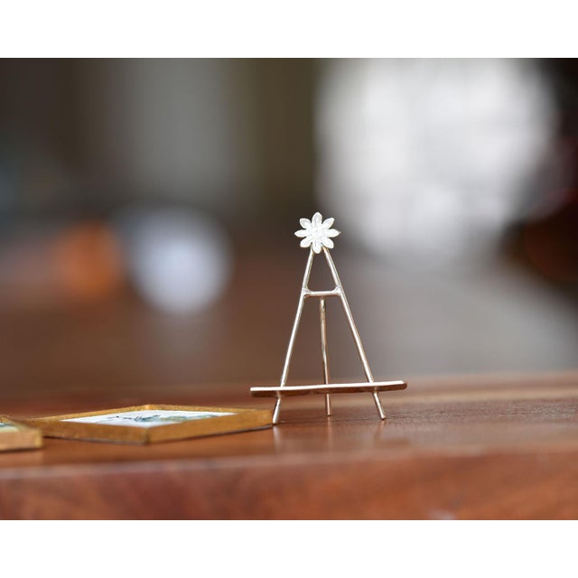 1:12 scale dollhouse miniature oil on canvas over wood panel. Framed miniature artwork with handmade Sterling silver...