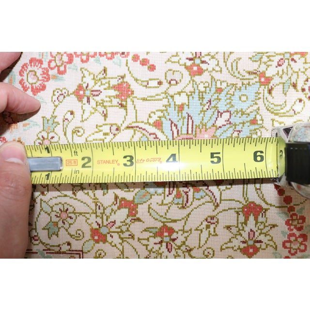 Zabihi Collection Rare Square Size Silk Persian Qum Rug For Sale - Image 11 of 12