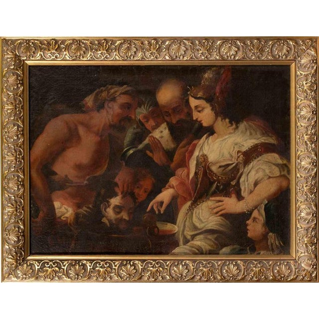 Baroque Unknown, Salome with the Head of John the Baptist, 17th Century, Oil on Canvas For Sale - Image 3 of 3