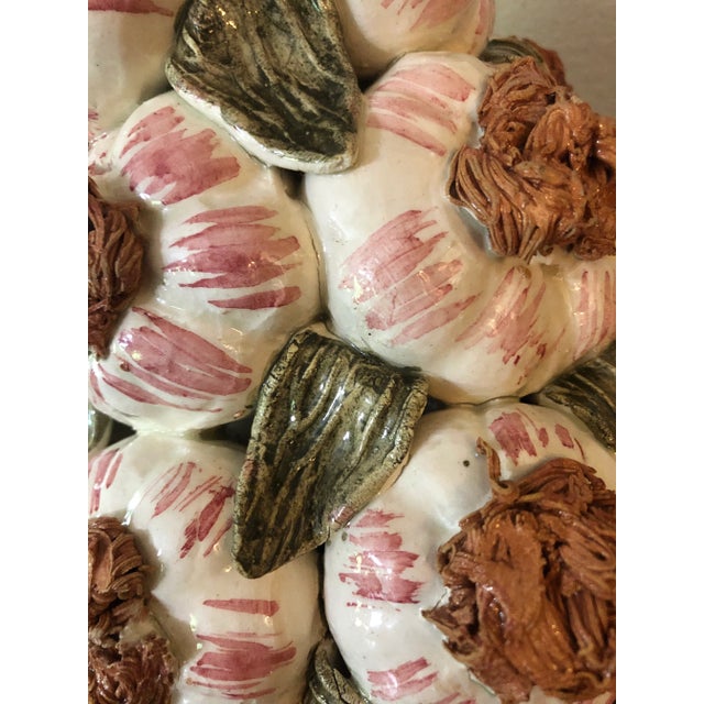 Mid 20th Century Ceramic Trompe l'Oeil Garlic Topiary From D H Holmes New Orleans For Sale - Image 4 of 12