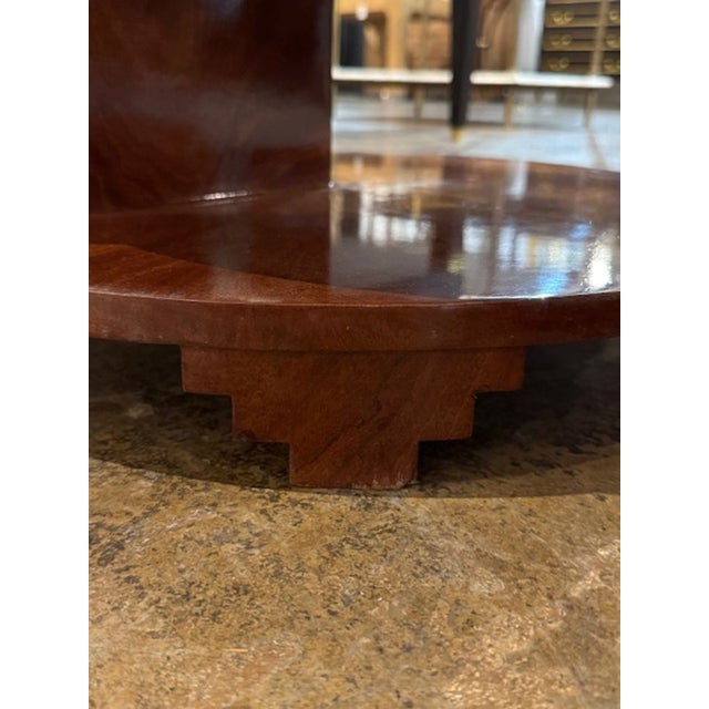 Pair of Italian Art Deco Style Walnut Side Tables For Sale - Image 4 of 6