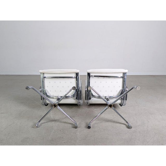 EA 208 Soft Pad Chair in White Leather by Charles & Ray Eames for Vitra For Sale - Image 10 of 12