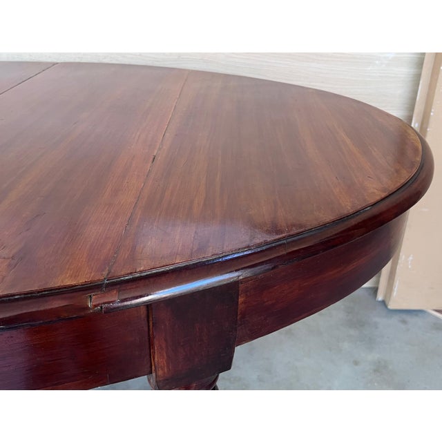 Antique Spanish Oval Round Dining Table with Four Legs For Sale - Image 13 of 18