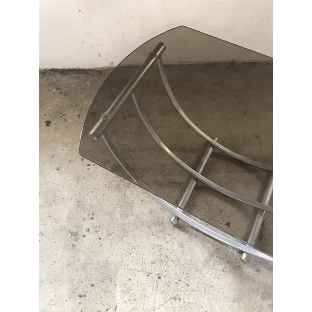 Italian Bauhaus Style Coffee Table in Smoked Glass, 1960s For Sale - Image 4 of 8