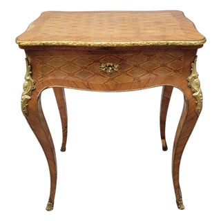 Napoleon III French Dressing Table in Wood Marquetry and Gilt Bronze, 1890s For Sale