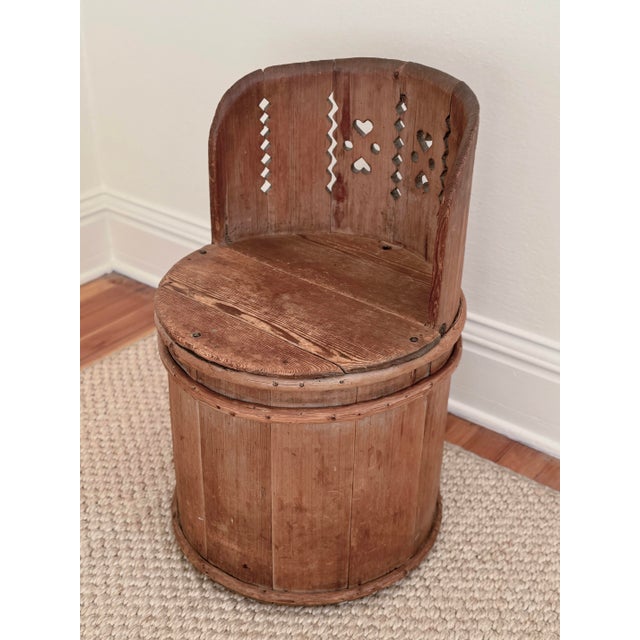 Early 19th C Swedish Kubbstol Chair, in Alpine Pine For Sale - Image 4 of 9