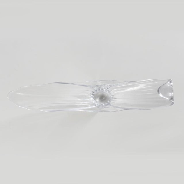 Cofrac art verrier France art glass bowl. Beautifully and uniquely cut piece. Great display piece to add to a collection.