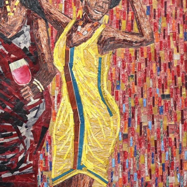 Le Danse De Moribayassa #1 - Large Original Contemporary Mixed Media Painting on Canvas by Amadou Opa Bathily For Sale In Los Angeles - Image 6 of 10