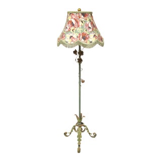 Antique Painted Iron Floor Lamp For Sale