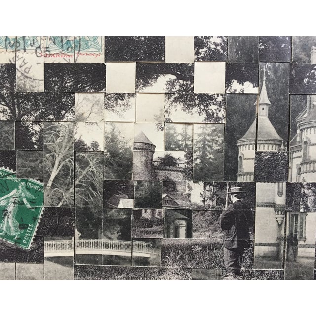 2010s Parc Et Chateau, France, Hand Cut and Woven Vintage Photo Postcards, Framed For Sale - Image 5 of 5