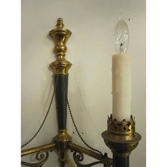 Metal Empire or Regency Style Sconces - a Pair For Sale - Image 7 of 9