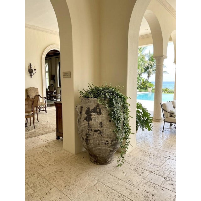 Ceramic Vintage Hand-Thrown Mediterranean Terracotta Garden Urn For Sale - Image 7 of 12