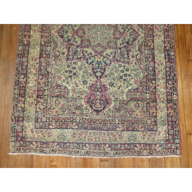 Textile Zabihi Collection Distressed Antique Lavar Kermanshah 19th century Rug - 4' x 6'4" For Sale - Image 7 of 10