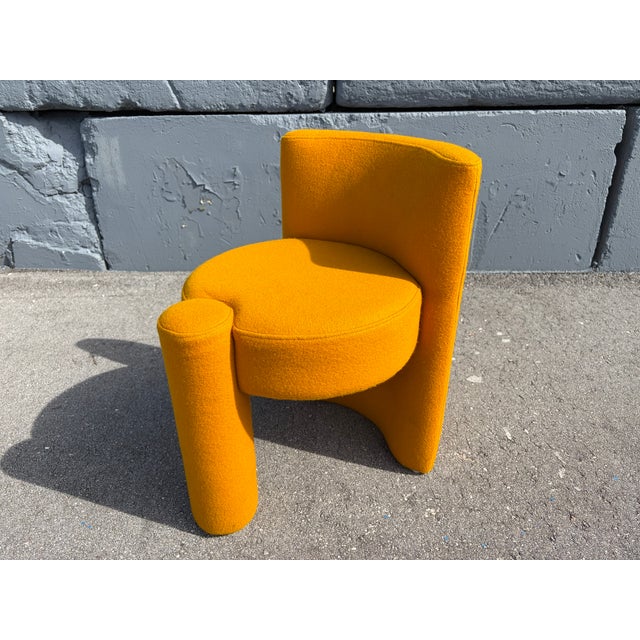 Modern Designer Chairs or Stools . 16" seat height. In total 9 available. Fabric is stained, we recommend to reupholster....