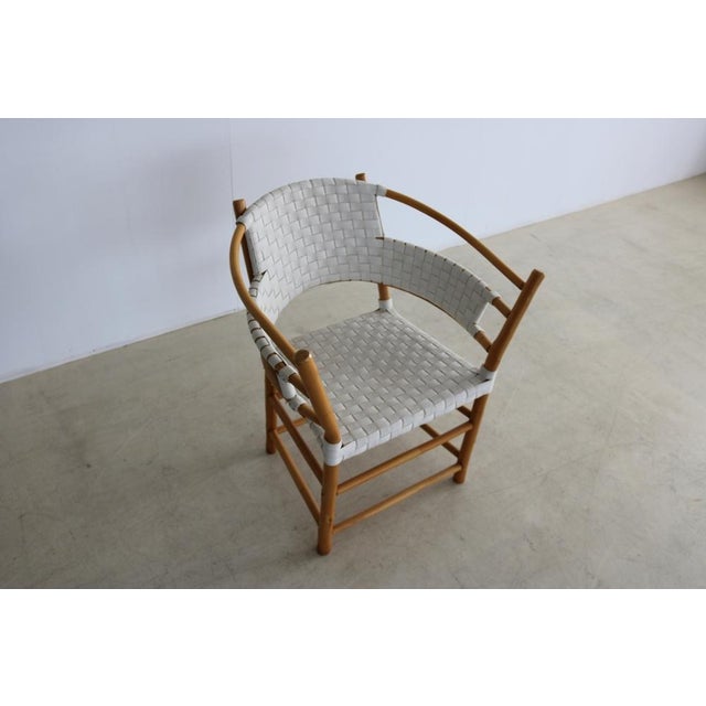 White Vintage Danish Bamboo Chair, 1980s For Sale - Image 8 of 12
