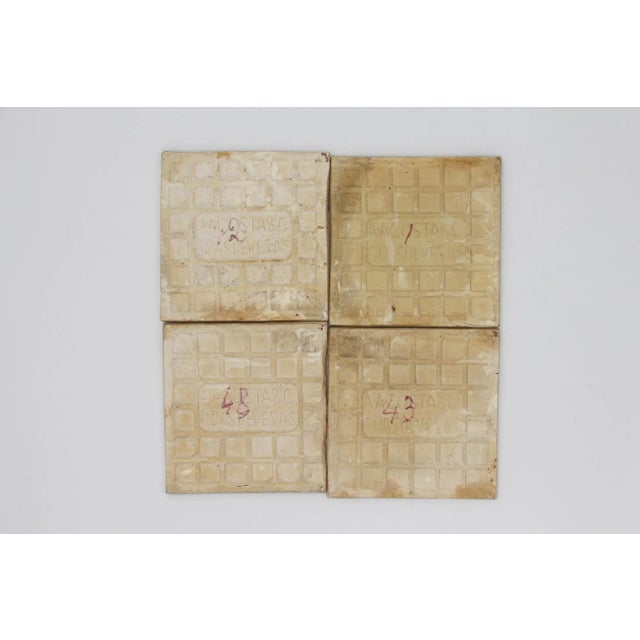 1900s Portuguese Stunning Art Nouveau Tiles, Set of Four For Sale - Image 12 of 13
