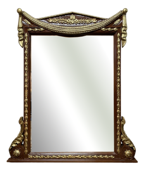 Louis XVI Style Parcel-Gilt and Painted Overmantel Mirror