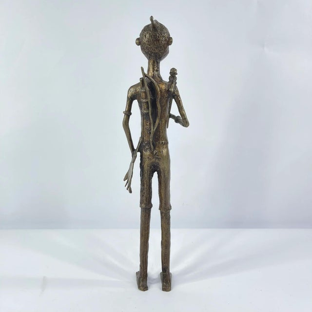 Early 20th Century Early 20th Century Mossi Brass Hunter Figure Burkina Faso MATTER COLLECTION For Sale - Image 5 of 12