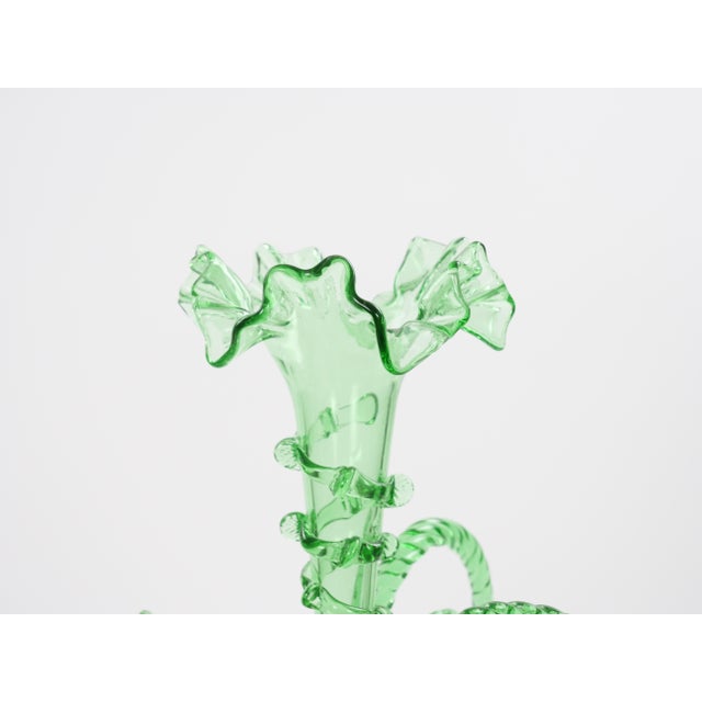 19th Century Victorian Style Italian Glass / Brass Epergne Centerpiece Vase For Sale - Image 14 of 18
