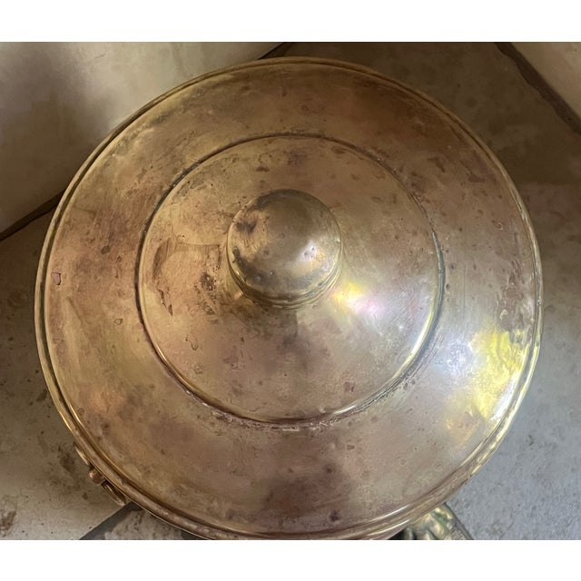 19th Century Copper Coal Lidded & Footed Bucket With Insert For Sale - Image 10 of 11