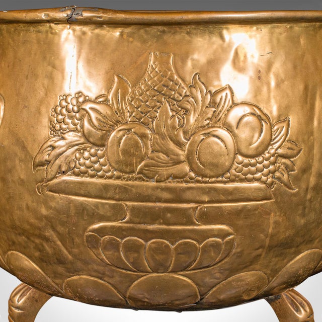 1820's Large Antique Log Basket English Brass For Sale - Image 9 of 12