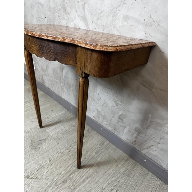 Vintage Art Deco Console Table in Walnut, 1930 For Sale - Image 9 of 14