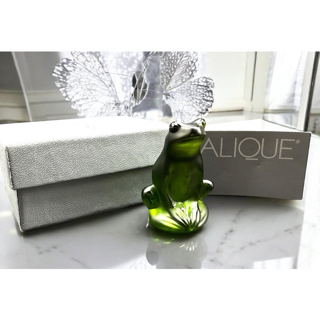 Frog Sculpture in Emerald Green Crystal by René Lalique for