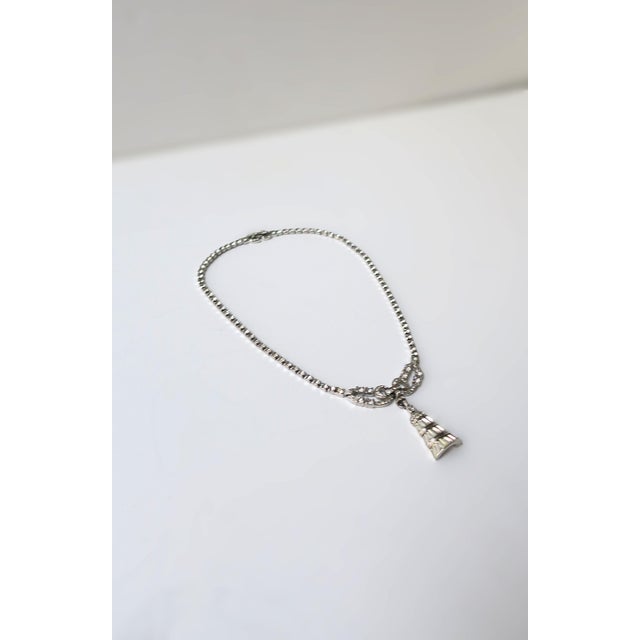 Late 20th Century Diamond-Esque Tassel Pendant Necklace, Circa Late-20th Century For Sale - Image 5 of 9