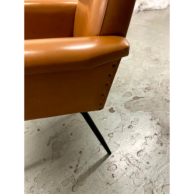 1960s Brown Leather Armchair "Sky" For Sale In Chicago - Image 6 of 9