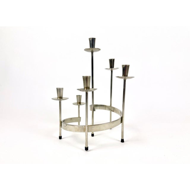 Mid-Century Modern Swedish Candlestick by Gunnar Ander for Ystad-Metal, 1960s For Sale - Image 4 of 11
